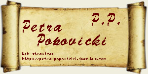 Petra Popovicki vizit kartica